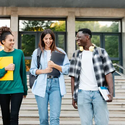 Students walking